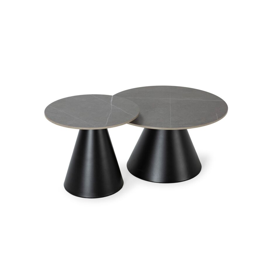 Set De 2 Tables Basses LOUNA - Gris Table basse