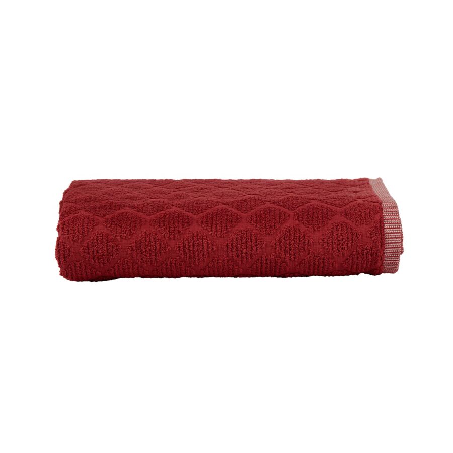 MAXI DRAP DE BAIN JAQUARD 70X140 CM - Bordeaux Soldes été