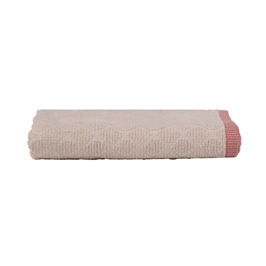 DRAP DE BAIN JAQUARD 100X140CM - Beige Soldes été