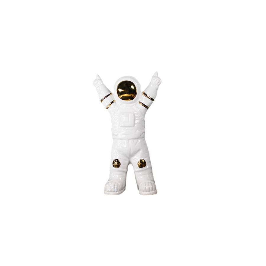 DECORATION SCULPTURE HAPPY ASTRONAUTE - BLANC/DORÉ Décorations
