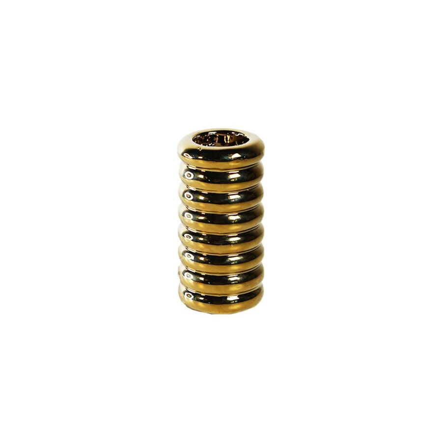 PORTE BOUGIE CYLINDRIQUE 13,8cm – DORÉ Décorations
