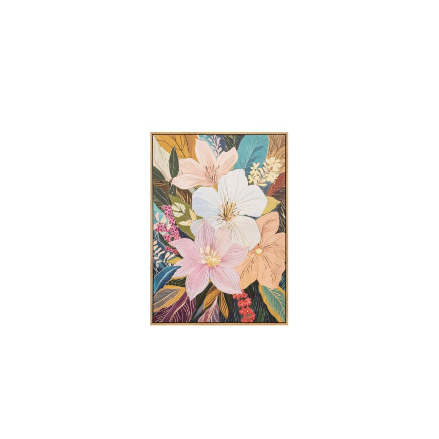 TABLEAU FLEURS AVEC CADRE – Multicouleur Tableaux