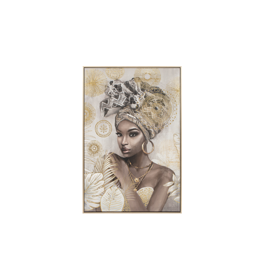 TABLEAU L'AFRICAINE AVEC CADRE - Multicouleur Tableaux