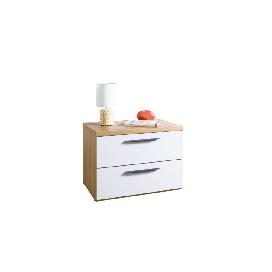 Table De Chevet SPOSAMI - Blanc / Chêne Chevet adulte