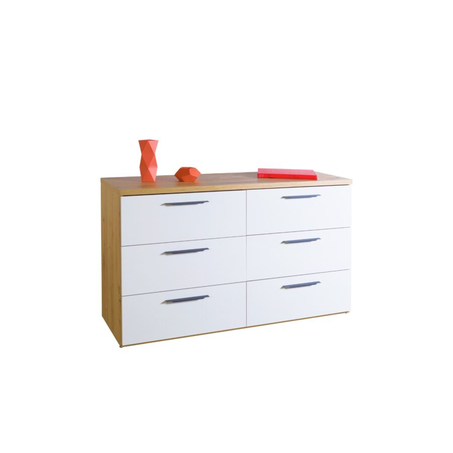 Double Commode SPOSAMI - Blanc / Chêne Soldes été