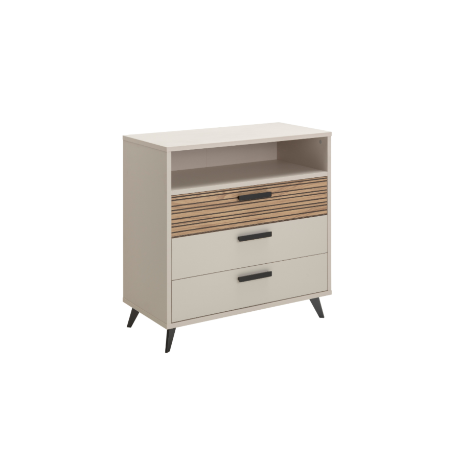 COMMODE BRAVO - Blanc / Chêne Commodes