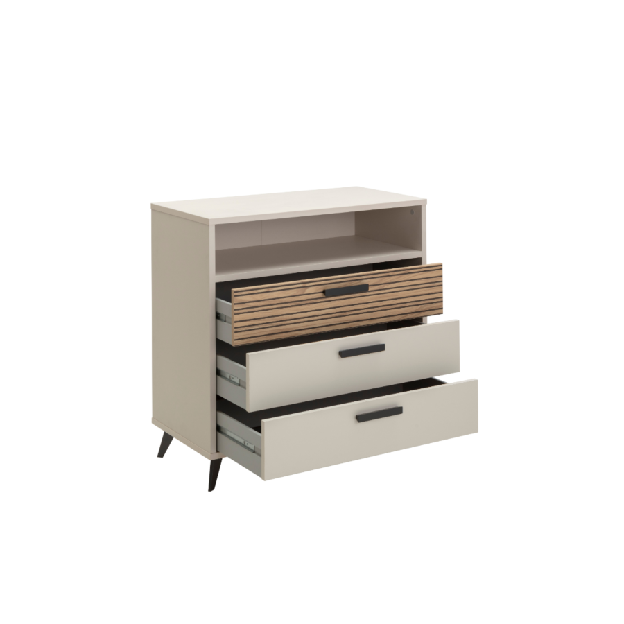 COMMODE BRAVO - Blanc / Chêne Commodes