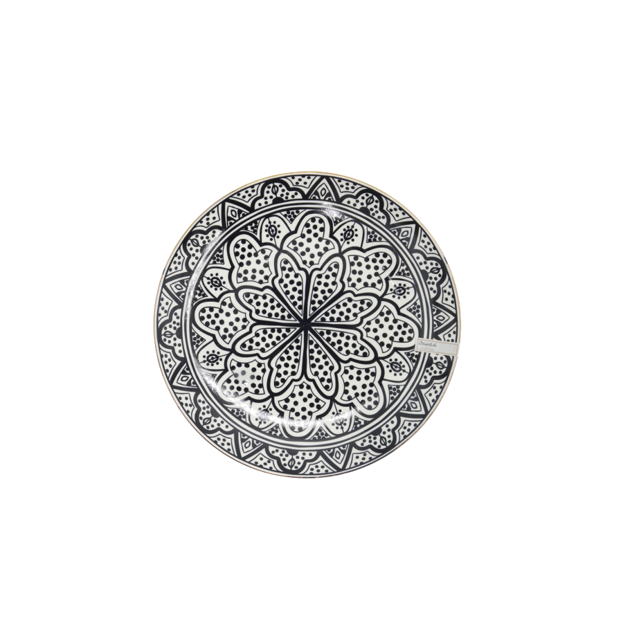 ASSIETTE ARABESQUE CREUSE 25CM - Blanc / Noir Art de la table