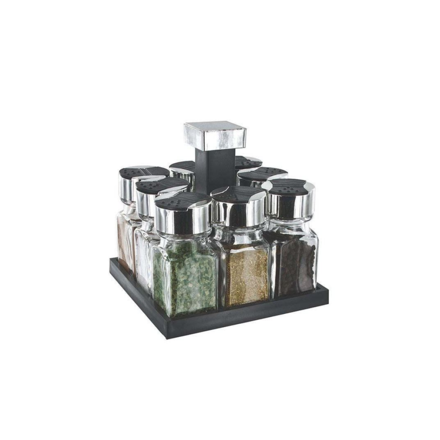CARROUSEL CARRÉ 8 POTS AVEC COUVERCLES PLASTIQUES - BLANC Soldes été