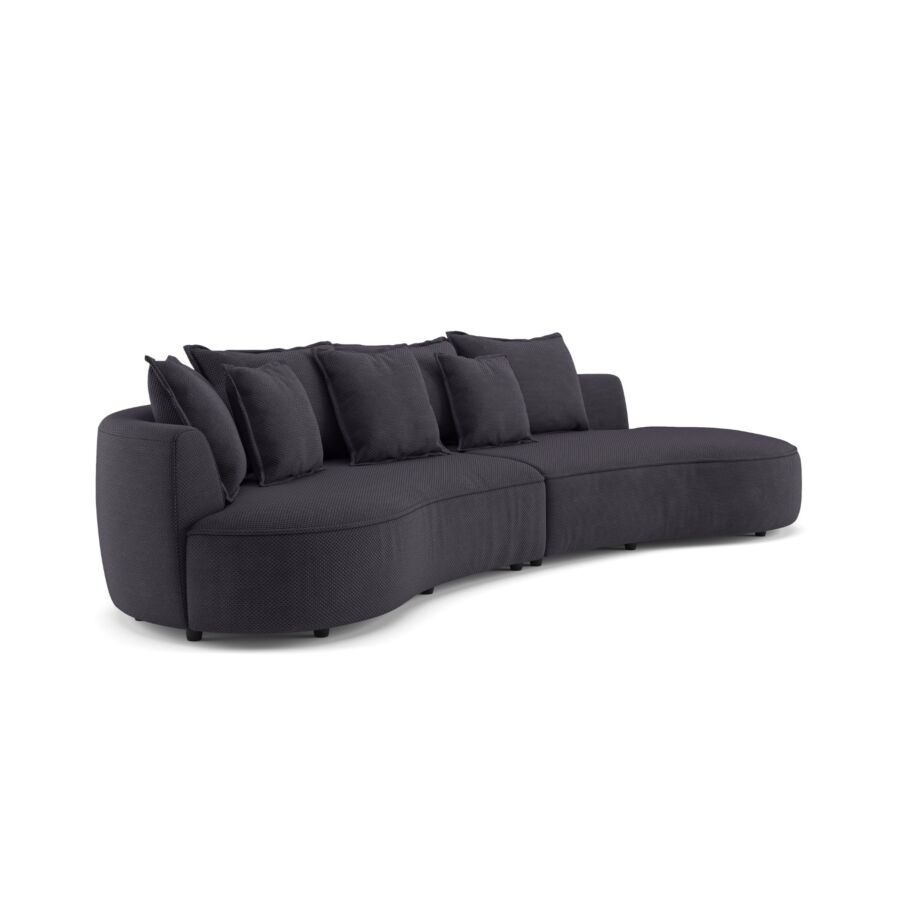 Canapé Courbe LEVI - Gris foncé Canapé simple