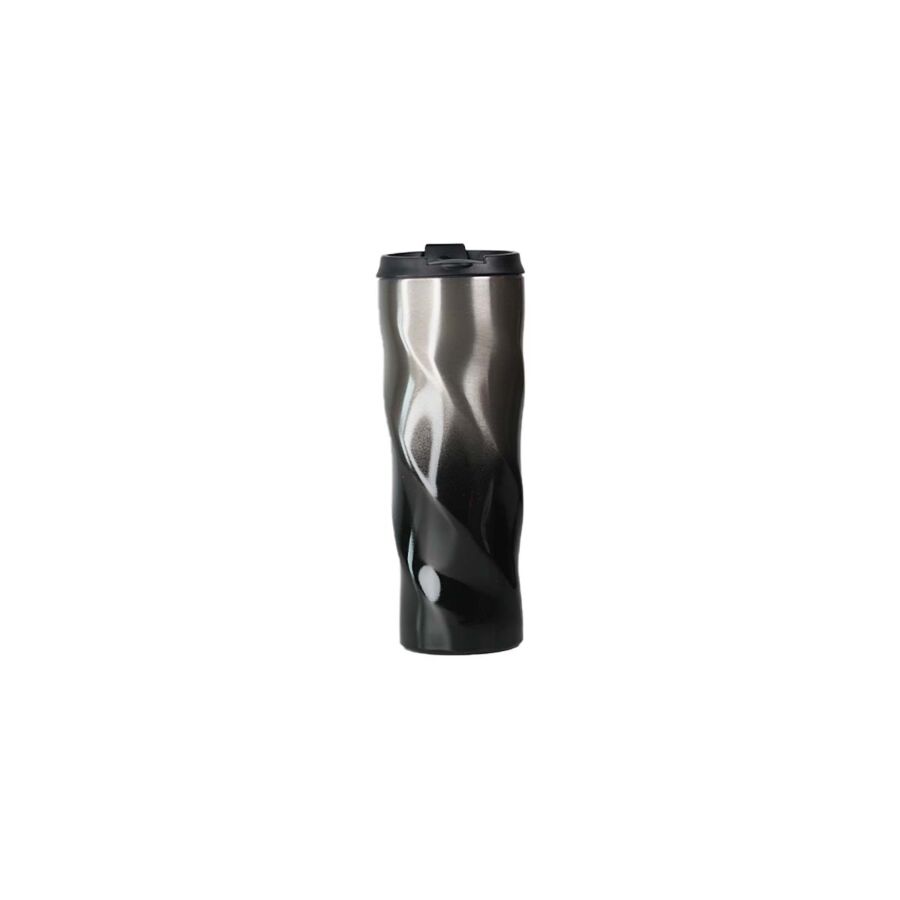 MUG WAVY ISOTHERMIQUE 2 PAROIS ACIER INOXYDABLE 500 ML - Noir Art de la table