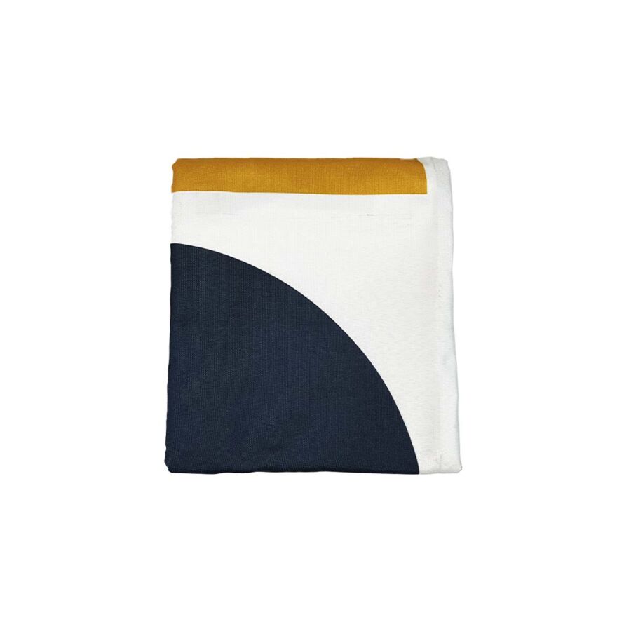 NAPPE RICHBOND GEOMETRIQUE 140X240 - BLEU / MOUTARDE Textile