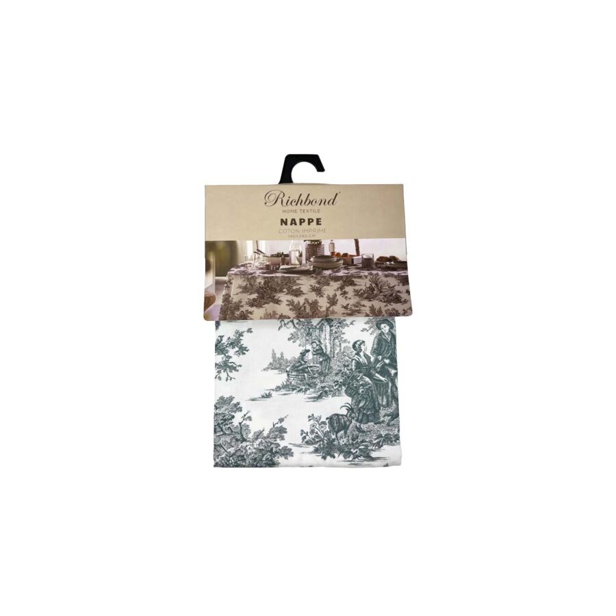 NAPPE DE TABLE RICHBOND IMPRIMÉE 140X240 - GRIS BLEU Textile
