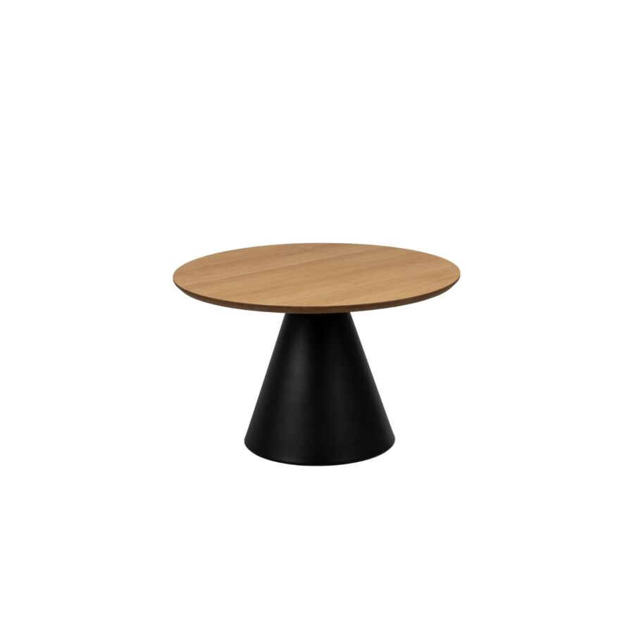 Table ronde SOLI 65x43cm – Noir / Bois Table basse