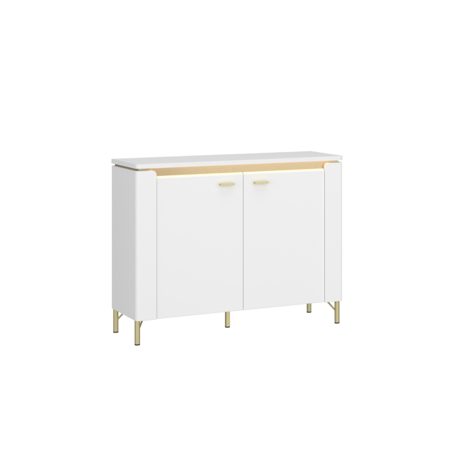 Buffet LAZIO 2 PORTES - Blanc / Doré Buffet et commandes