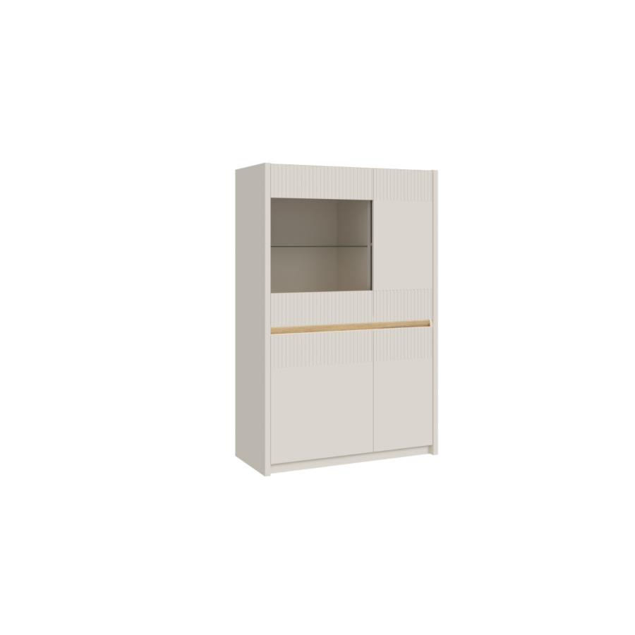 Vitrine OAK SQUERE 146,7cm - Beige Vitres et bibliothèques