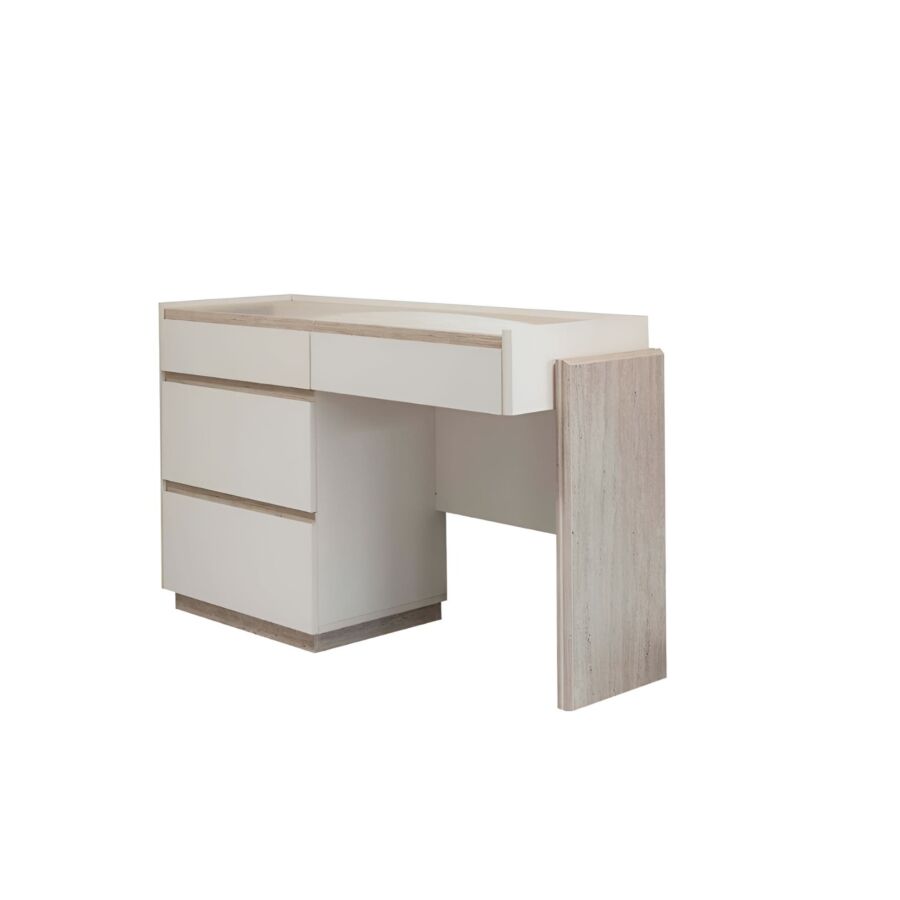 COMMODE MERKUR 4TIROIRS - Blanc / Chêne Commodes et coiffeuses