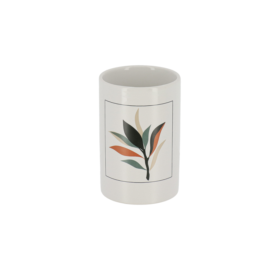 GOBELET ROND FLORA EN DOLOMITE - Blanc Gobelets et distributeurs de savon