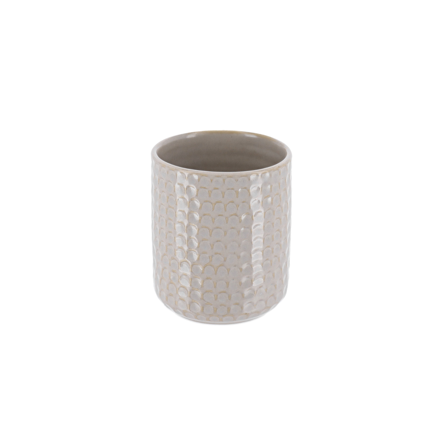 GOBELET ECAILLE EN GRES LAQUÉ - BEIGE Goblets et distributeurs de savon