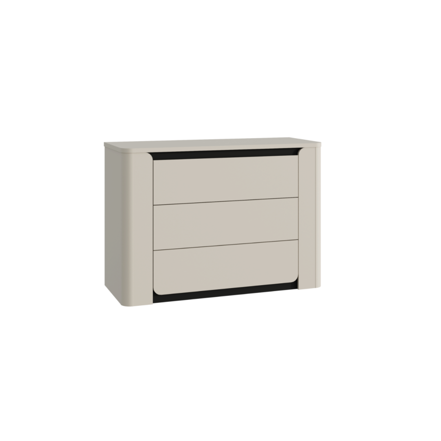 COMMODE VODOL 3 TIROIRS - Blanc / Noir Commodes et coiffeuses