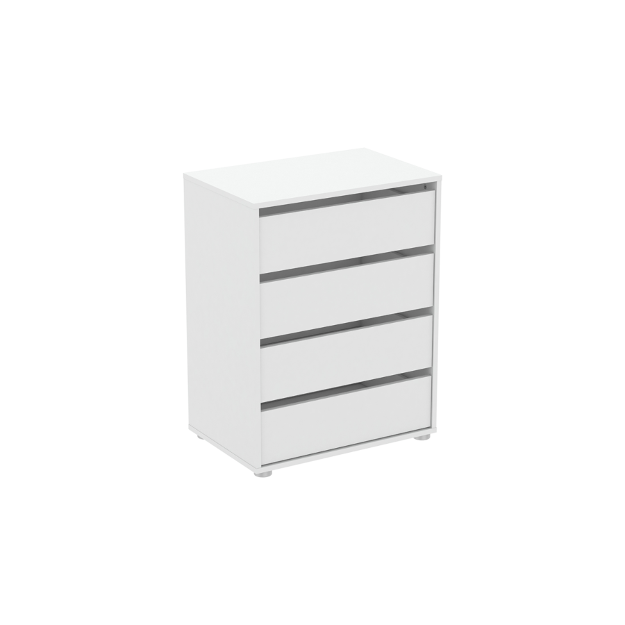 Commode BLOKTY 4 Tiroirs - Blanc Meuble multifonctions rangements
