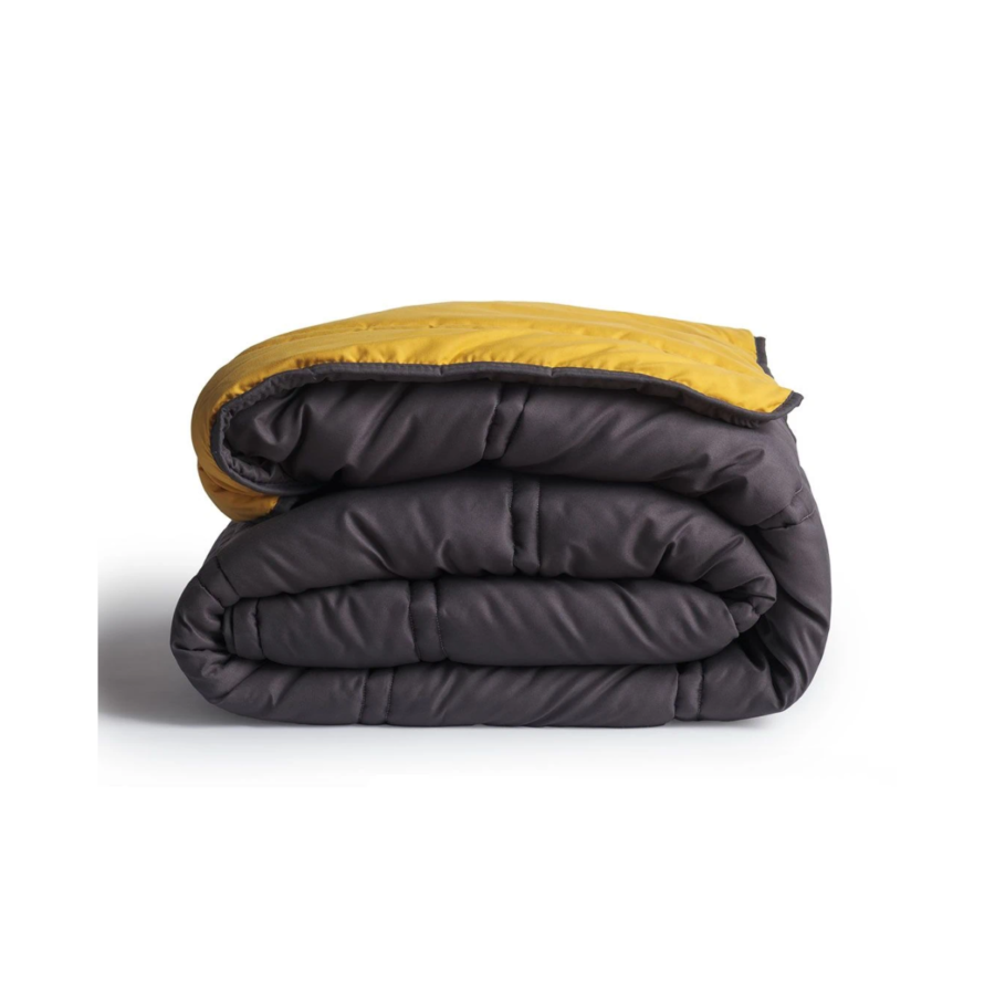 COUETTE R BICOLORE 160x220 300g - MOUTARDE/GRIS CARBON Housses de couette