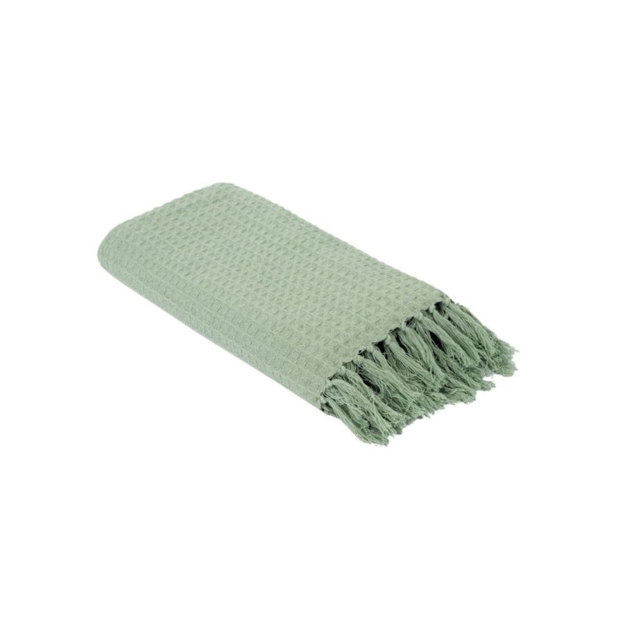 Jeté GAUFRE 130x160cm - Vert Eau Plaid et couvertures