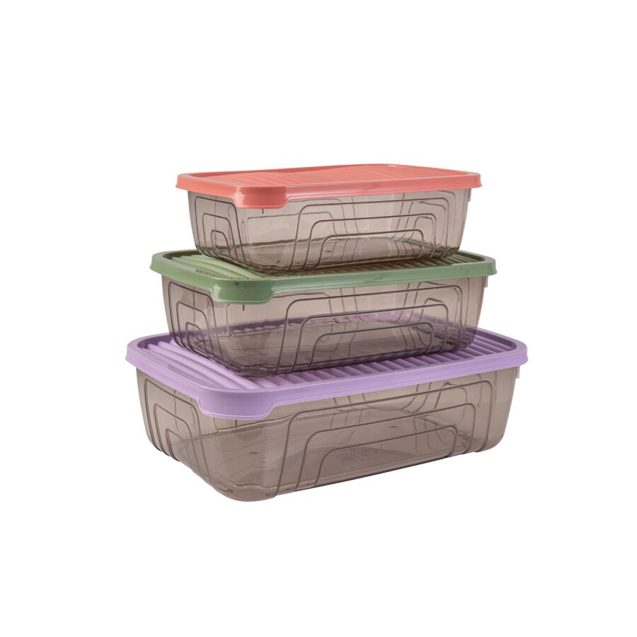 Set de 3 boîtes de rangements - Multicouleur Rangement cuisine