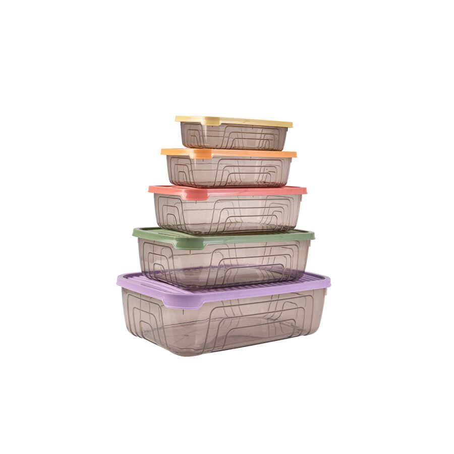 Set de 5 boîtes de rangements rectangulaires - Multicouleur Rangement cuisine