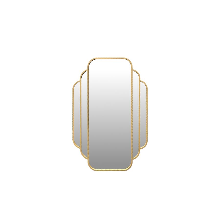 MIROIR DECORATIF EVENTAIL EN FER 60x90cm - DORÉ Décorations