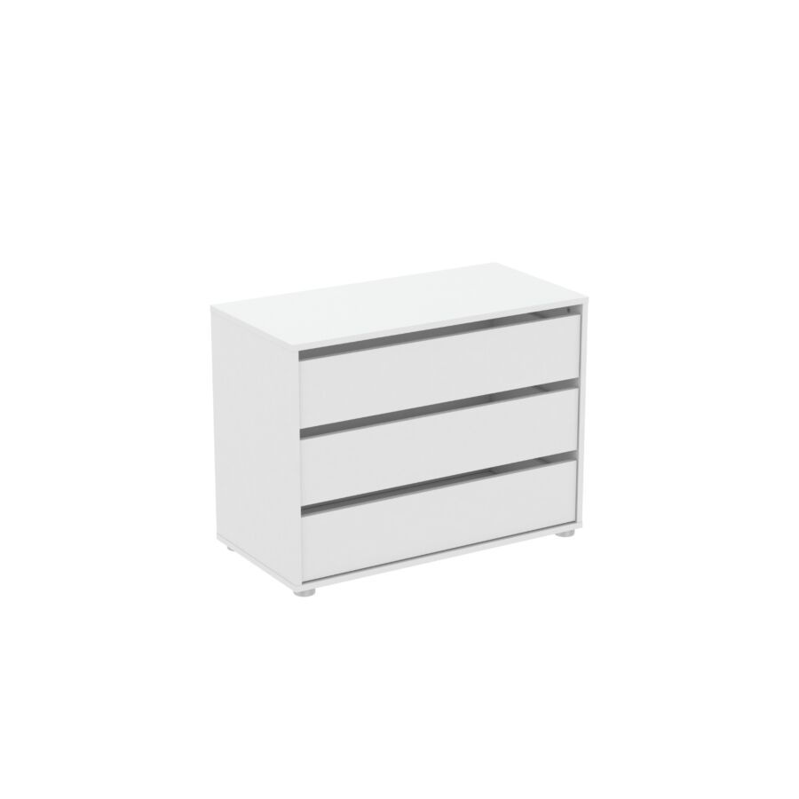 Commode BLOKTY 3 tiroirs 79,6 cm – Blanc Commodes