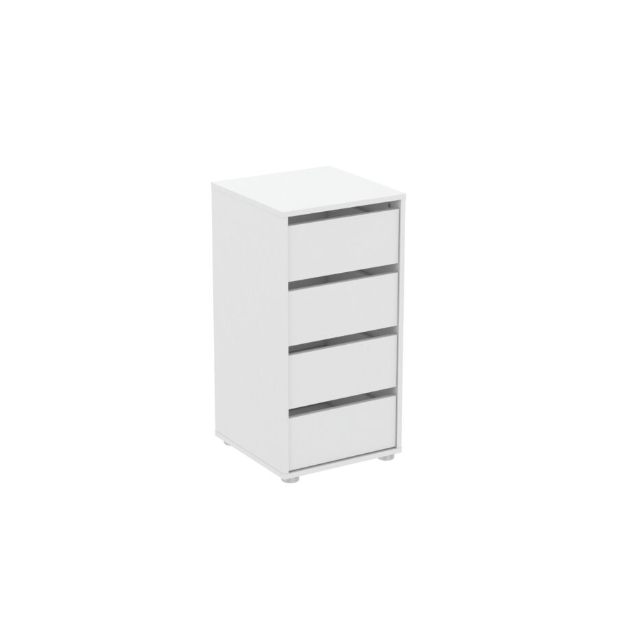 Commode BLOKTY 4 tiroirs – Blanc Commodes
