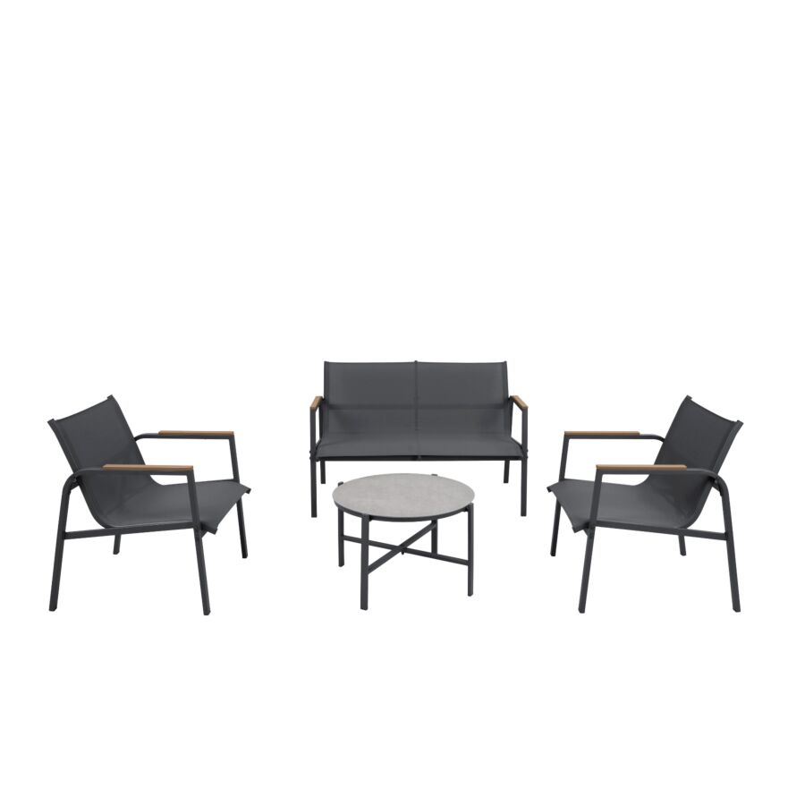 SET De Jardin OASIS - Gris Foncé Meubles jardin