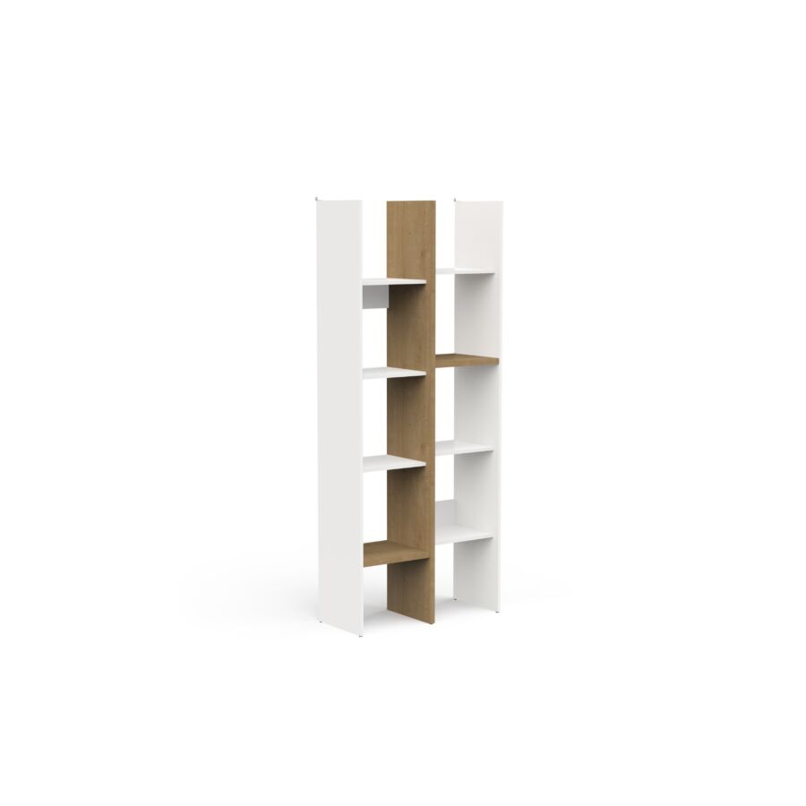 Étagère déco ACCESS 8 niveaux – Blanc/Chêne Etagères et bibliothèques