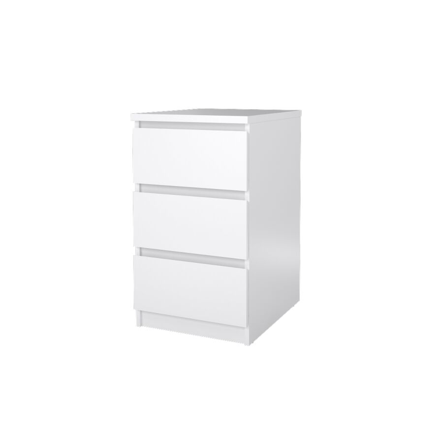 Table de chevet NAIA 3 Tiroirs - Blanc Tables de chevets rangements