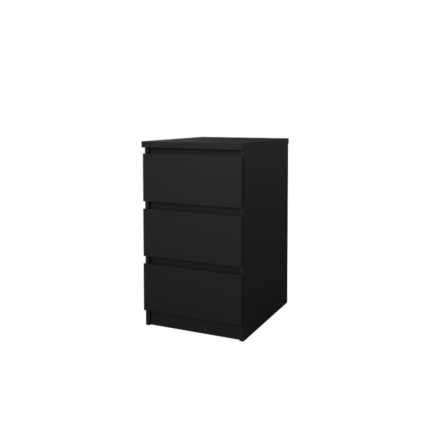Table de chevet NAIA 3 Tiroirs - Noir Tables de chevets rangements