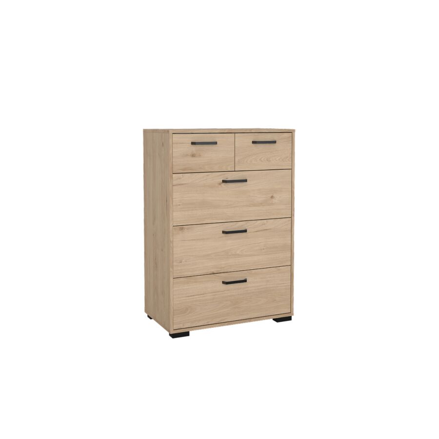 COMMODE SOFIA 5 Tiroirs - Chêne Soldes été