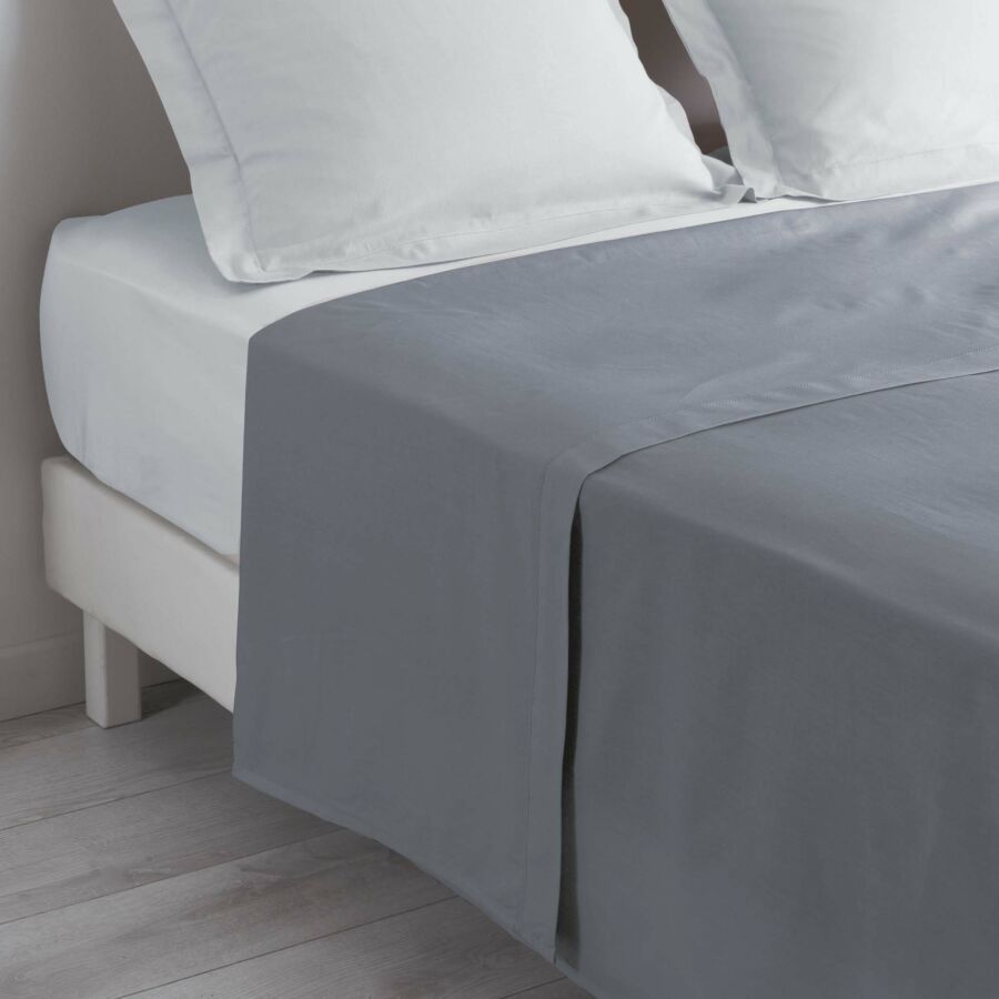 Drap plat gris 180 x 290 cm