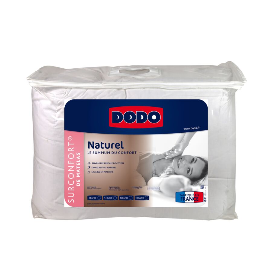 Surmatelas DODO CONFORT DUVET 200x200cm - Blanc Couvre-lits