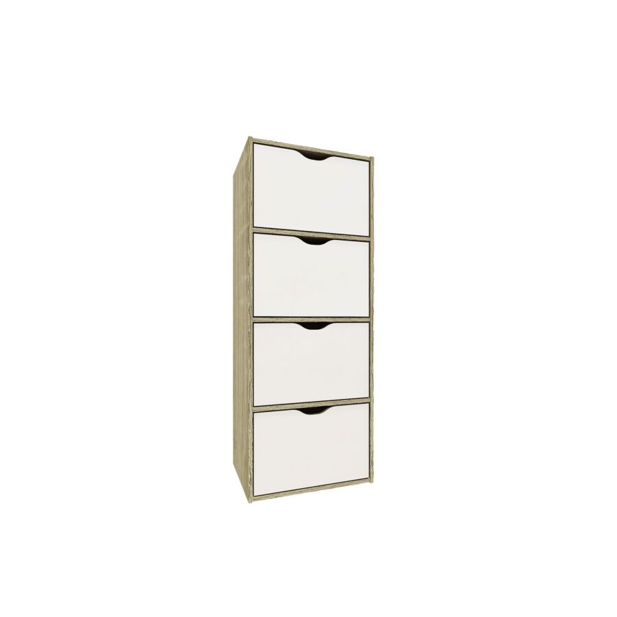 Polycube HVP 4 tiroirs - Beige / Blanc Kitea.com