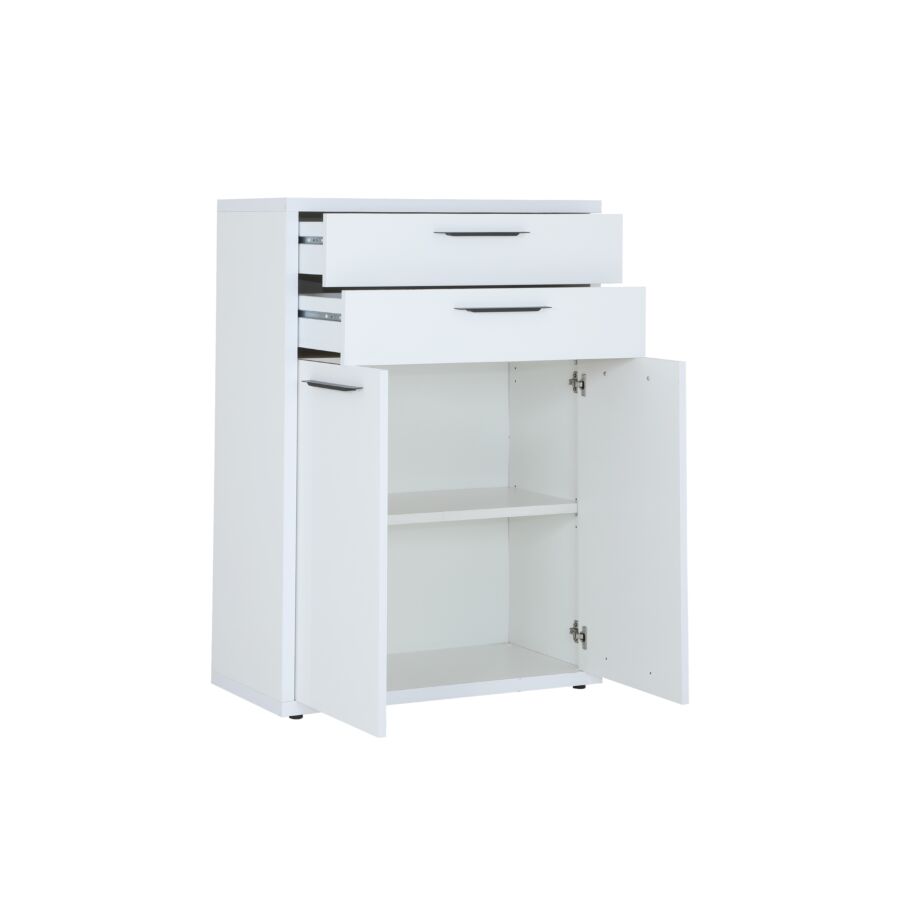 Élément De Rangement DISEGNO 2 Portes + 2 Tiroirs - Blanc Rangement professionnel