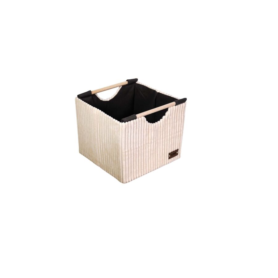 Boite De Rangement Côtelé 27x26x24cm - Beige Accessoires-rangements