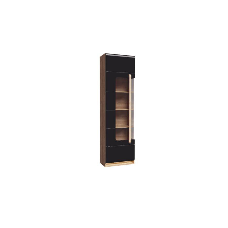 Vitrine Gauche ATTENTION - Beige / Noir Rangement de salon