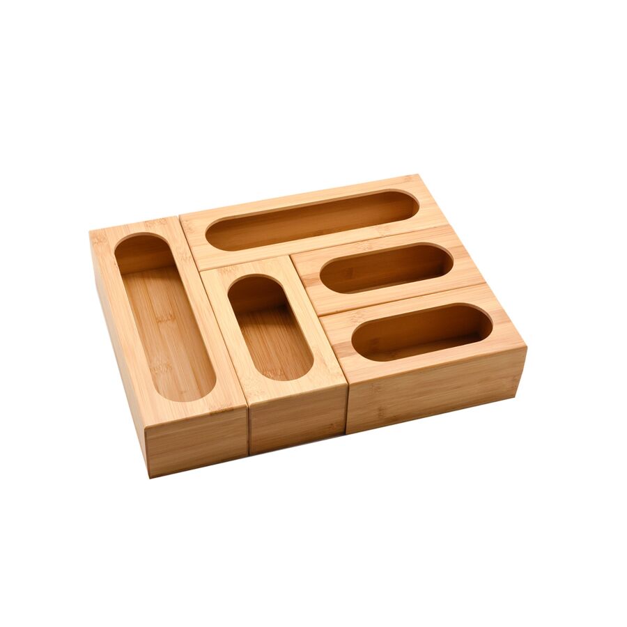 Rangement sachets bambou - Beige Naturel Art de la table