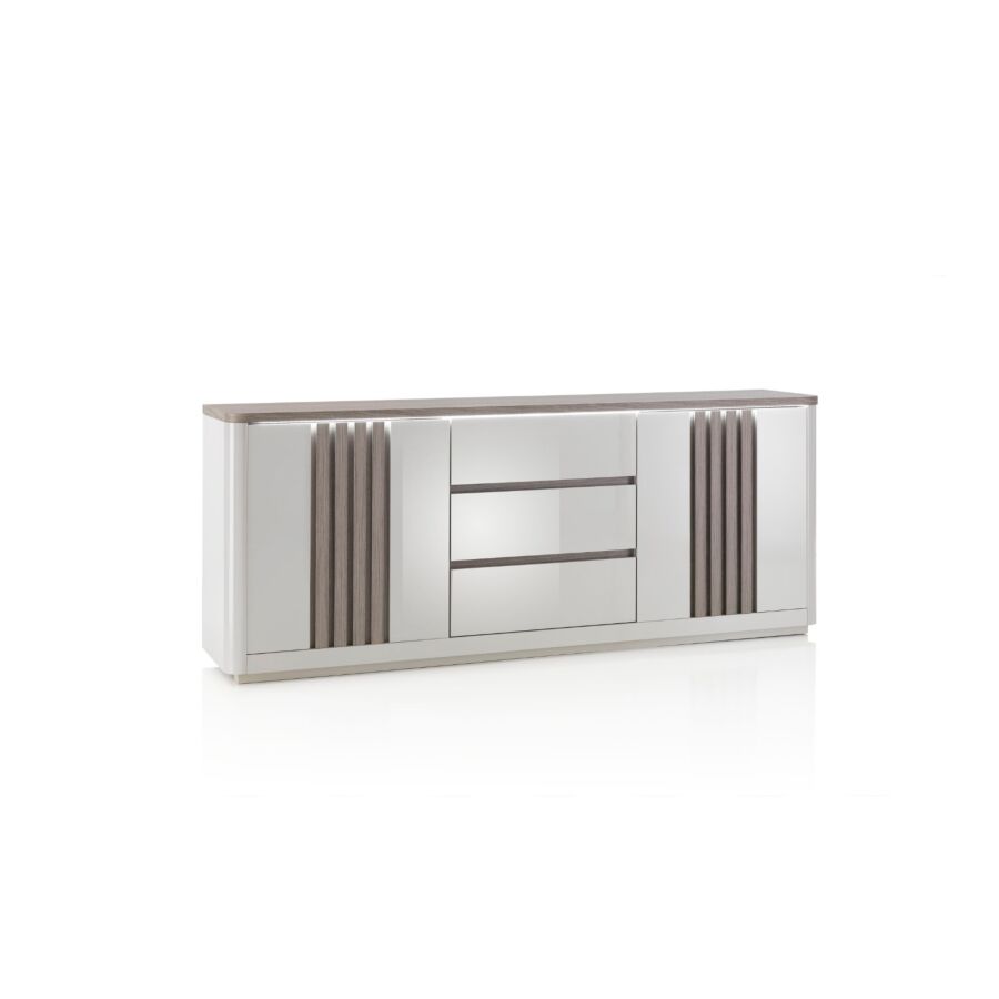Buffet PESARO 210cm - Chêne / Gris Buffet et commandes