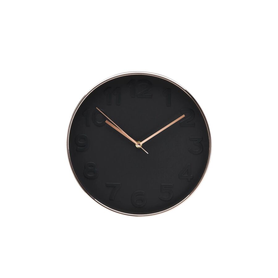 Horloge Ronde 30,5cm - Noire Cuivrée Horloges