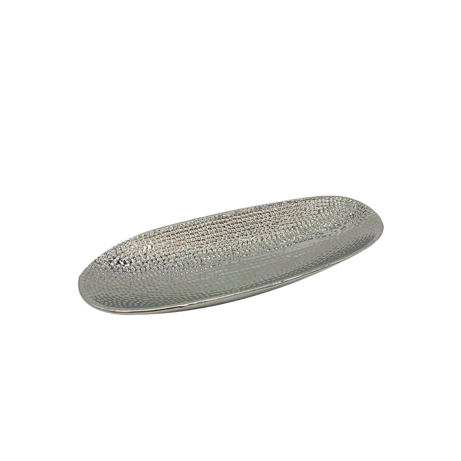 Plat Décoratif HUIFA 30,5x12x4,5cm - Argenté Objets de décoration