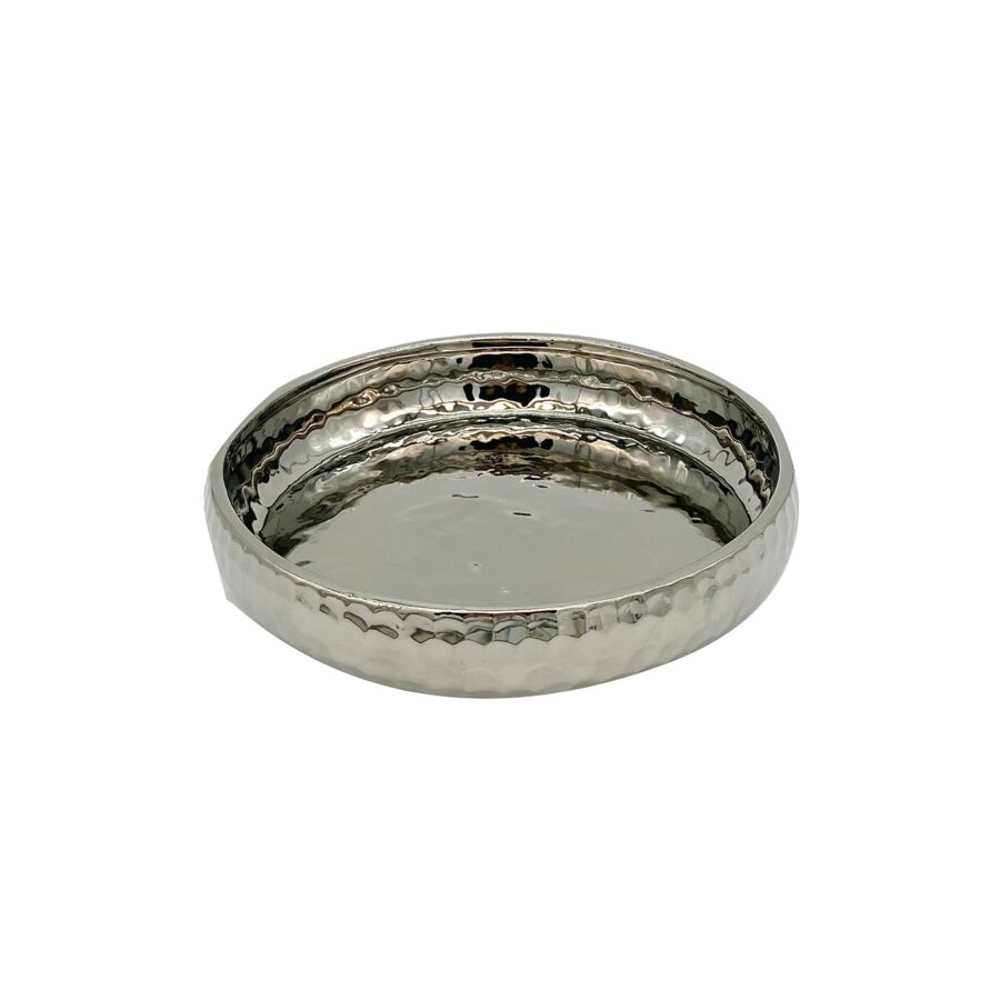 Plat Décoratif HUIFA 25x25x5cm - Argenté Objets de décoration