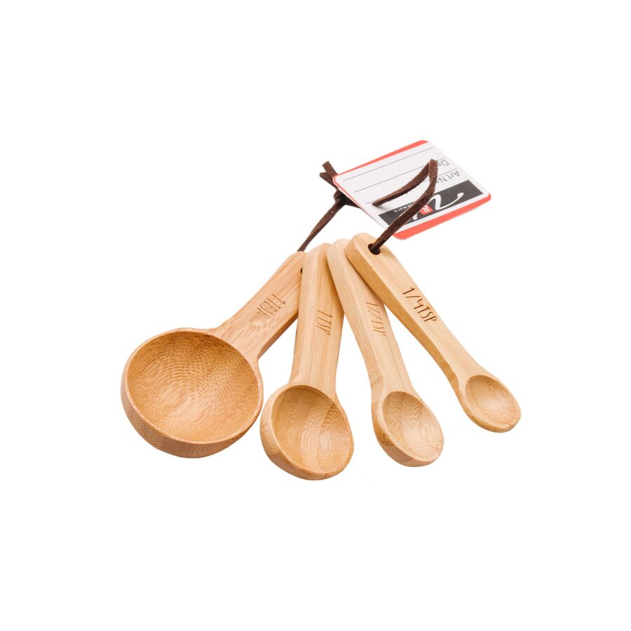 Set de 4 Cuillères doseuses en bambou - Beige Cuisson et préparation