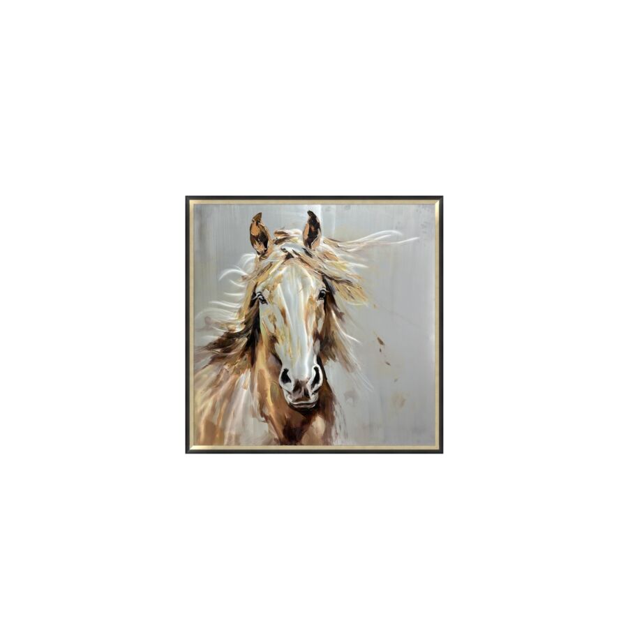 TABLEAU LE CHEVAL AVEC CADRE 100cm - Multicouleur Tableaux